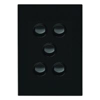 HPM VIVO 10A 5 Gang Vertical Rocker Switch Plate Dark Grey