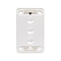 HPM VIVO 10A 3 Gang Vertical Rocker Switch Grid & Mechanism White
