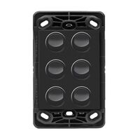 HPM VIVO 10A 6 Gang Vertical Rocker Switch Grid & Mechanism Dark Grey