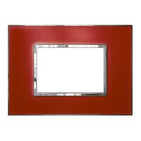 ARTEOR Square 3 Module Horizontal Coverplate Mirror Red
