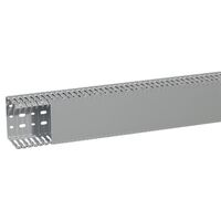 Transcab - Cable grey duct with cover - 2 metre length 100x100mm 2m 12.5mm finger DIN pitch with cover grey