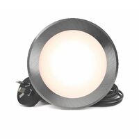 HPM Tri-Colour 7W LED Flush Mounted Dimmable Downlight with Integrated Driver Polished Silver 90mm