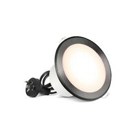 HPM Tri-Colour 7W LED Flush Mounted Dimmable Downlight with Integrated Driver Polished Silver 90mm