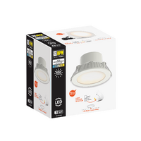 HPM Tri-Colour 7W LED Flush Mounted Dimmable Downlight with Integrated Driver White 90mm