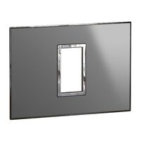 ARTEOR Square 1 Module Horizontal Coverplate Reflective Stainless Steel