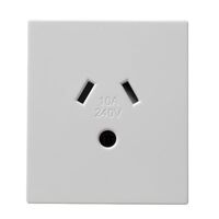 Excel Life - Horizontal single powerpoint mechanism 1 gang 10A 240V a.c. autoswitch with round earth white