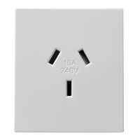 Excel Life - Horizontal single powerpoint mechanism 1 gang 10A 240V a.c. autoswitch white