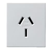 Excel Life - Horizontal single powerpoint mechanism 1 gang 20A 240V a.c. unswitched white