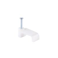 HPM Flat Type Cable Clips 7mm White- 20 Pack