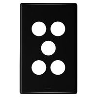 Excel Life Switch Coverplate 5 Gang Black