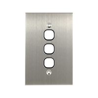 Grid Plate 3 Gang – BLACK