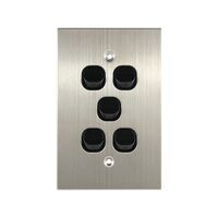 Stainless Steel Light Switch 5 Gang Vertical – BLACK