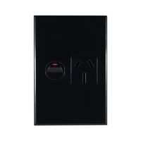 Single Power Point 15A – VERTICAL BLACK