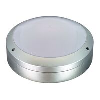 Nelson - Fluorescent bunker light - 60W outdoor round satin silver 260mm DIA