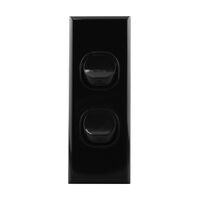 Architrave Switch 2 Gang – BLACK