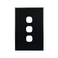 Grid Plate 3 Gang – BLACK
