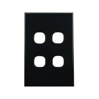 Grid Plate 4 Gang – BLACK