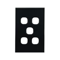Grid Plate 5 Gang – BLACK