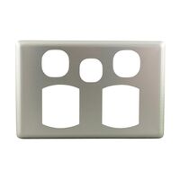 Metal Cover Plate Double Power Point with Extra Switch