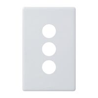 Excel Life EM Series Grid & Plate 3 Gang Gloss White