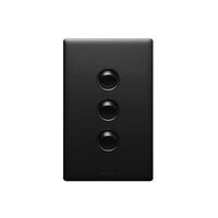 Excel Life 16AX 2 Way Single Pole Double Throw Vertical Rocker Switch 3 Gang Matt Black