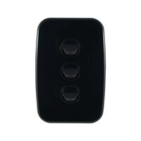 Light Switch 3 Gang – VERTICAL BLACK