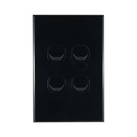 Light Switch 4 Gang – VERTICAL BLACK