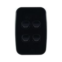 Light Switch 4 Gang – VERTICAL BLACK