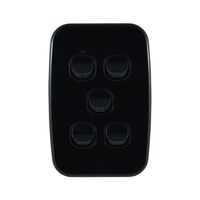 Light Switch 5 Gang – VERTICAL BLACK
