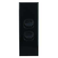 Architrave Switch 2 Gang BLACK