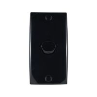 Intermediate Plate Light Switch 1 Gang – 78mm Mounting Centres BLACK