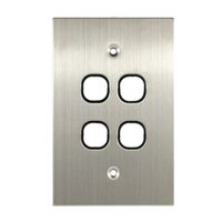 Grid Plate 4 Gang – BLACK