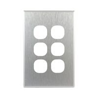 Aluminium Cover Plate for 6 Gang Switch GEO