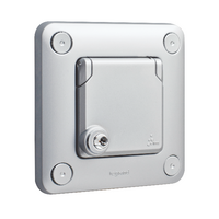 Soliroc - Adaptor with cover & key for 2 module mechs IP55 IK10 metal silver