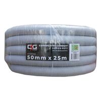 50mm Corrugated Conduit Medium Duty 25M Roll Grey