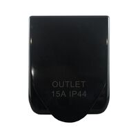 Caravan Outlet Female – 3 Pin 250V AC 15A BLACK