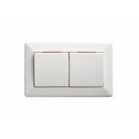 Como - Horizontal Single Pole Double Throw - rocker Switch 2 gang 10A 240V a.c. with red line white