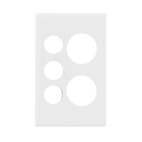 Excel Life Vertical Double Powerpoint Coverplate with Extra Function Hole Gloss White