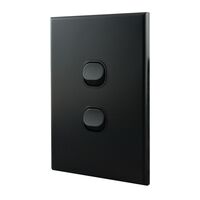 Light Switch 2 Gang – MATTE BLACK VERTICAL