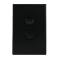 Light Switch 2 Gang – MATTE BLACK VERTICAL