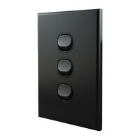 Light Switch 3 Gang – MATTE BLACK VERTICAL