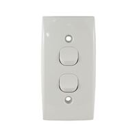 Intermediate Plate Light Switch 2 Gang – 54mm Mounting Centres