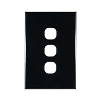 Grid Plate 3 Gang – BLACK