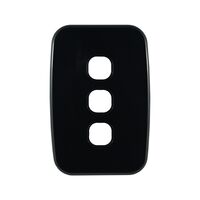 Grid Plate 3 Gang – BLACK