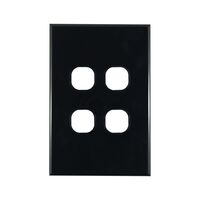 Grid Plate 4 Gang – BLACK