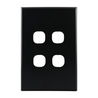 Grid Plate 4 Gang – MATTE BLACK