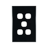 Grid Plate 5 Gang – BLACK