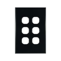 Grid Plate 6 Gang – BLACK