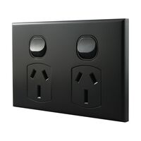 Double Power Point 15A 250V AC – MATTE BLACK