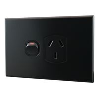 Single Power Point 10A 250V AC – MATTE BLACK